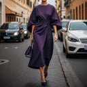 Chic Women's Maxi Dress with Balloon Sleeves