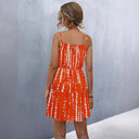 Women's Spaghetti Strap Tie-Dye Dress with Flowing Skirt