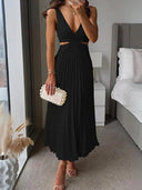 Chic Pleated Evening Dress for Women