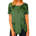 Floral Design Women's Asymmetrical Hem T-Shirt
