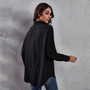 Chic Checkered Blouse with Asymmetrical Design & Stylish Collar