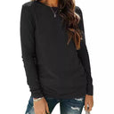 High-Quality Cotton Women's Long Sleeve Tee with Round Neck