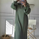 Chic Hooded Dress with Zipper Detail