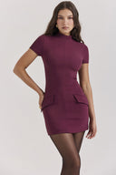 Chic High Neck Women's Dress with Pockets