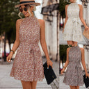 Floral Halter Dress with Playful Hem Design
