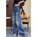 Trendy High Waist Ripped Women’s Jeans