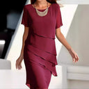 Layered Women's Wrap Dress for Chic Style
