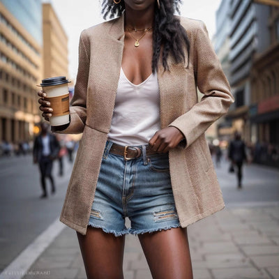 Chic Women's Structured Blazer Jacket