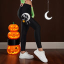 High-Waisted Skull Print Leggings for Women
