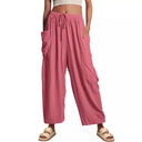 Chic Palazzo Pants for Women with Elastic Waist and Pockets