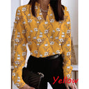 Floral Patterned Women's Blouse with Stylish Cut