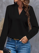 Chic Stand-Up Collar Long Sleeve Blouse for Women