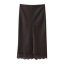 Satin Pants with Lace Accents for Women