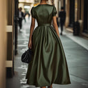 Chic Maxi Dress with Puff Sleeves and Wrap Design