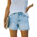 Chic Women's High-Waist Distressed Denim Shorts