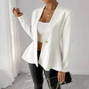 Chic Textured Fabric Blazer for Women
