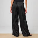 Chic High-Waisted Satin Trousers with Tie Belt