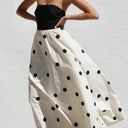 Chic Polka Dot Maxi Dress with Strapless Design
