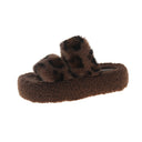 Cozy Plush Women's Slippers with Leopard Accents