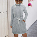 Stylish Women's Dress with Adjustable Drawstring and Handy Pockets