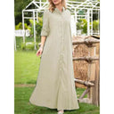 Chic Women's Shirt Dress with Hidden Buttons and Pockets