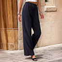 Chic Striped Women’s Pants with Elastic Waistband