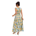 Chic Women's Geometric Maxi Dress with V-Neck