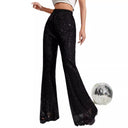 Chic Cropped Trousers with Glitter Accents
