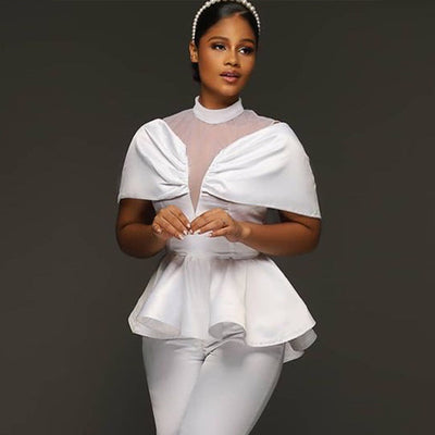 Chic Women's Transparent Blouse with Flowing Hem
