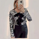 Chic Bow Detail Glitter Blouse for Women