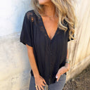 Lace-Collared Women's Blouse in Chic Design