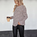 Chic Puffed Sleeve Blouse with Stylish Polka Dots