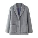 Chic Women's Blazer Jacket with Patch Pockets