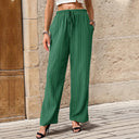 Women's Elastic Waistband Pants with Side Pockets
