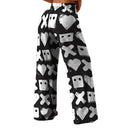 Stylish Women's Patterned Pants with Elastic Waist and Deep Pockets