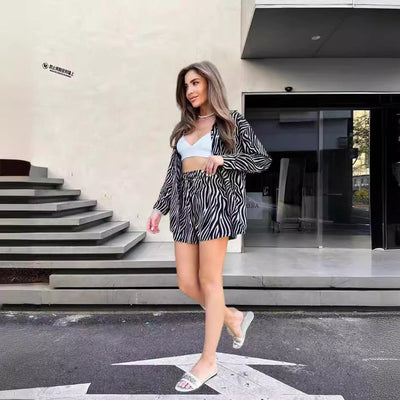 Zebra Print Women’s Short Sleeve Blouse