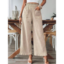 Stylish Palazzo Pants with Elastic Waist and Spacious Pockets