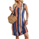 Chic Women's V-Neck Beach Dress with Pockets