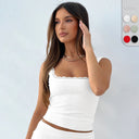 Chic Women's Ribbed Top and Mini Skirt Set