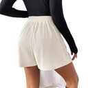Chic Pleated Women's Shorts with Button Accents