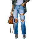 Stylish Distressed Women's Denim Jeans