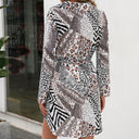 Chic Animal Print Shirt Dress with Belt