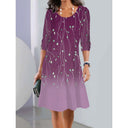 Women's Floral Dress with Gradient Elegance