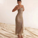 Strapless Glitter Maxi Dress for Women