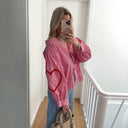 Modern Check Women's Blouse with Statement Sleeves