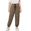 Stylish Women's Cargo Pants with Elastic Waist and Versatile Pockets