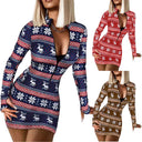 Stylish Women’s Zipper Christmas Dress