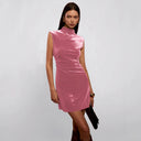 Women's Chic High Collar Mini Dress