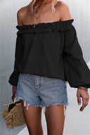 Off-Shoulder Ruffle Women’s Blouse for Stylish Elegance