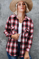 Checked Flannel Shirt for Women with Chest Pockets